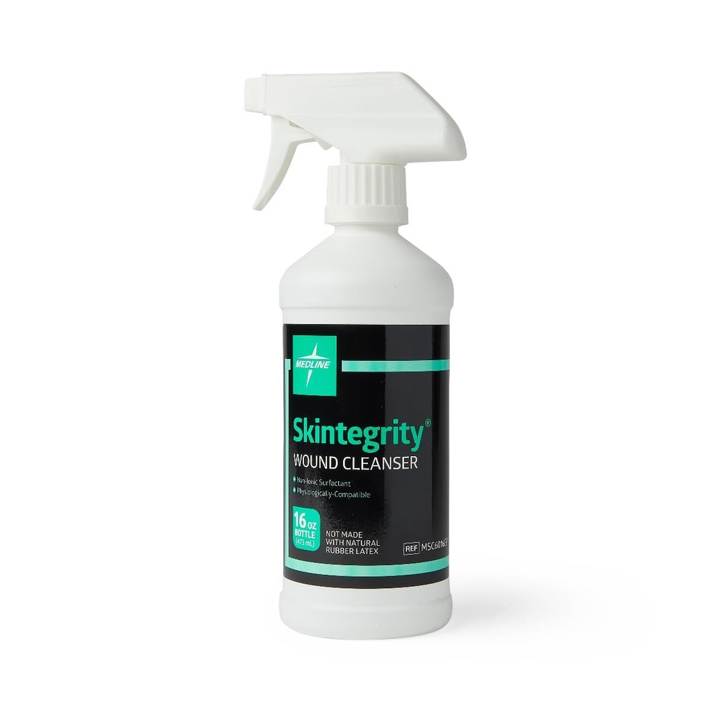Medline Skintegrity Rane Cleanser (pakiranje 1), 16 unča Spray Steklenica, za čiščenje ran, odstranjevanje mehurjev, odstranjevanje beljakovin, poškodbe pritiska, okužene rane, pršilo se lahko prilagodi od megle do toka