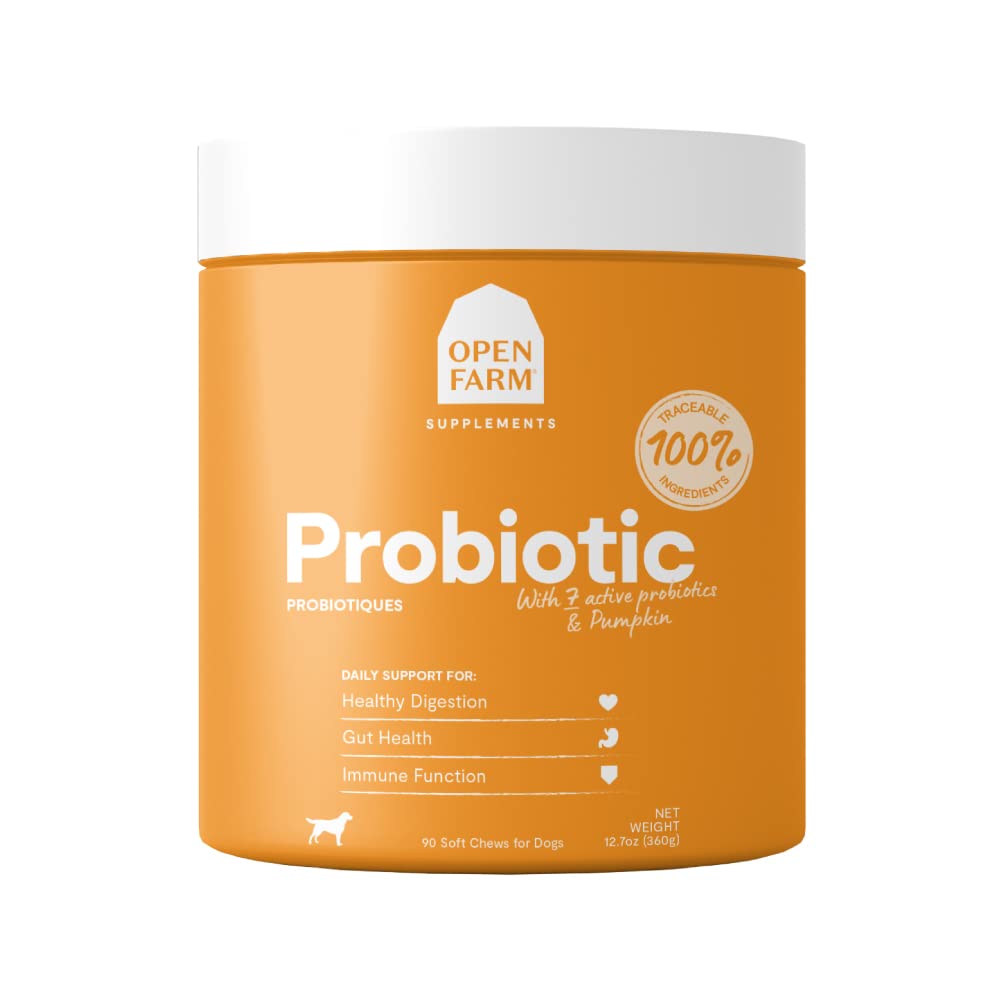Odprta kmetija Probiotične žveči, Dog dodatek, Dog Vitamini, Podpira normalno Flora in Bowel gibanja z uporabo sledljive in Vet-odobrenih sestavin, 12.7 oz, 90 Count