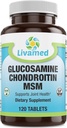 Glukozamin Chondroitin MSM Complete Complex – Skupni podporni dodatki za kolena, nazaj, HIPS & Vnetje - Mobilnost Zdravstveni dodatek za bolečine, bolečine, bolečine in vnetje - 120 tablet