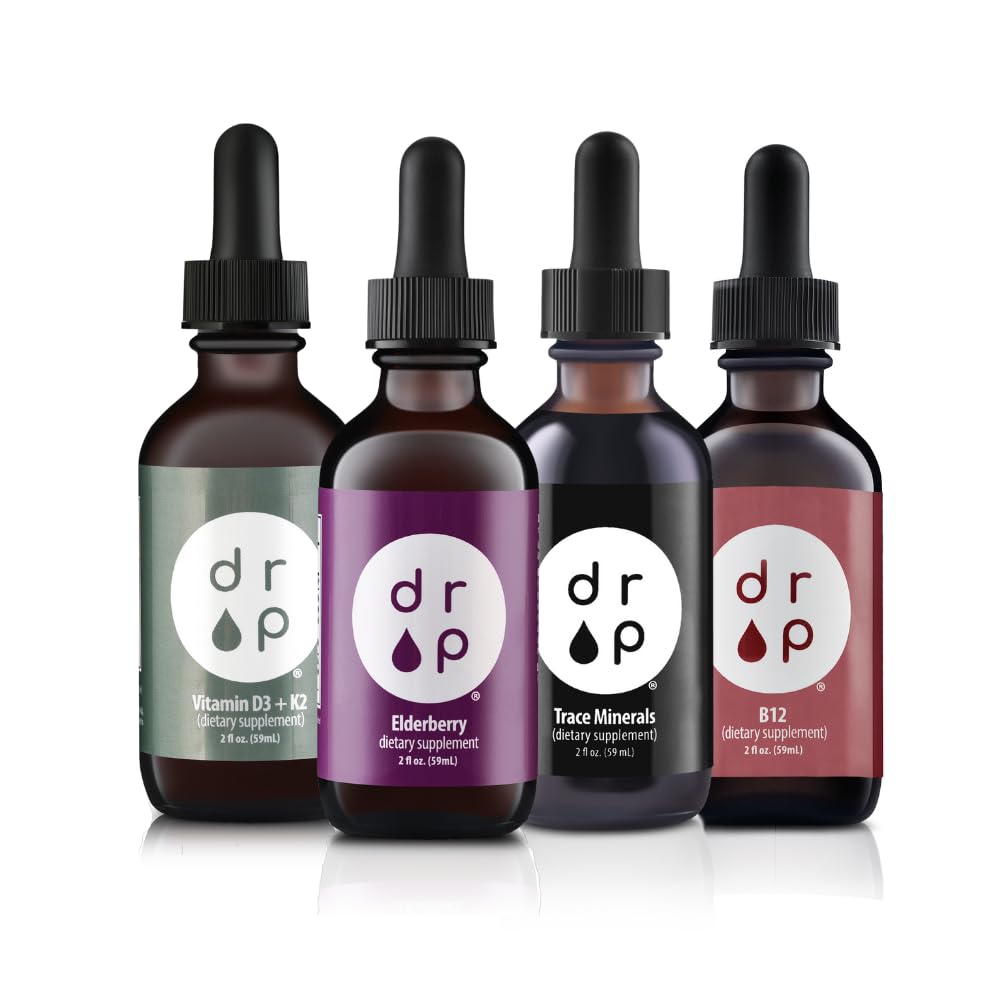 Dodatki kapljice Organski sledovi Minerali, Bezgove jagode, vitamin B12 in vitamin D3+K2