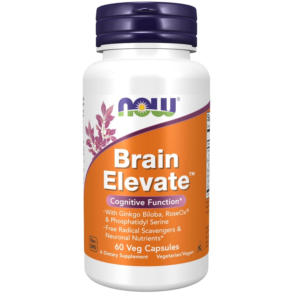 Zdaj prehranska dopolnila, Brain ElevateTM, Featuring Ginkgo Biloba, RoseOx® in fosfatidil Serin, 60 Veg kapsule