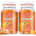 Curcumin Kurkumin Gummies – Dodatna moč 2000mg 8:1 Ekstrakt Kurkuma dodatek Gummies s črno papriko & ingver – Vegan non-GMO skupno podporo žvečilni – Breskova aroma - Pack po 2