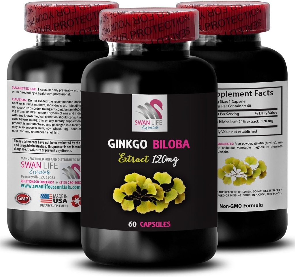 Naravni antioksidant Extract - Ginkgo BILOBA Extract - Rastlinski ekstrakt Prednosti, Ginkgo biloba Natural, Ginkgo biloba Leaf Extract Prednosti, Rastlinski antioksidant Izdelek, Ginkgo 1 steklenica 60 kapsul