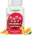 Otroci Vitamin C Železen fižol 80mg - Okusna naravna oranžna Blast Flavor - Vegan, brez GSO, brez glutena, brez oreščkov - prehranska dopolnila - za podporo otrokom - 60 jel