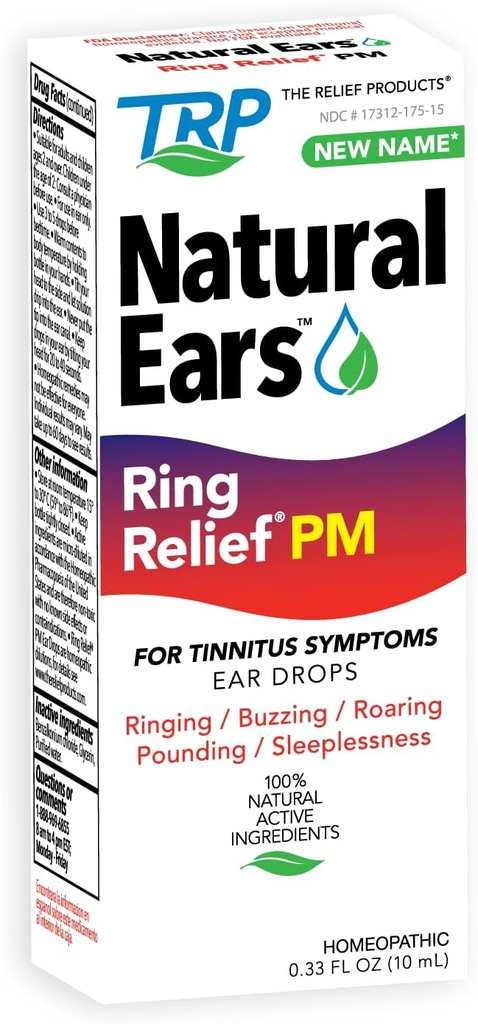 Relief izdelki Ring Relief Uha kapljice PM - 100% Naravne Active Ingedients - za zvonjenje ušesa in Tinitus simptomi - nočna formula - 0,33 fl oz