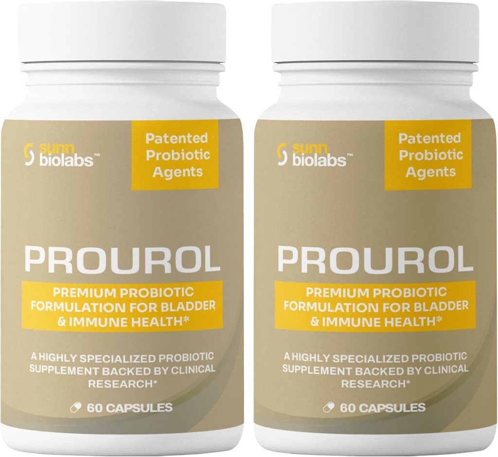 Prourol Patented PROBIOTIC dodatek za zdravje sečil, Bladder podpora, Imuno Boost, pogosto uriniranje Relief, UTI zdravje, naravne sestavine, Dnevno splošno zdravstveno podporo-2 steklenice - 120 Count