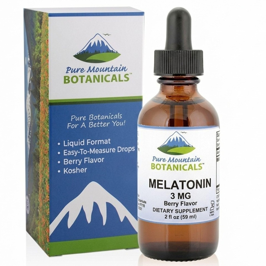 Tekoči melatonin 3mg - naravni jagode arome Kosher melatonin kapljice v 2oz steklenici