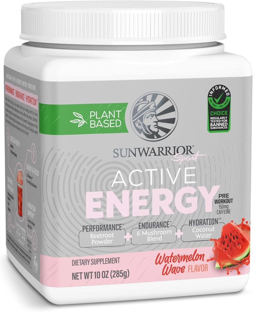 Sunwarrior Na osnovi rastlin Preworkout Powder Hidracija Mešanica kokosa Vodna goba Mešanica soja brez sladkorja brez glutena brez mlečnih izdelkov brezplačno sintetična brez 