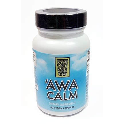 „Awa Calm Kapsule - Kava-Based Zeliščni dodatek s 30% Kavalaton, Calamus Root, Passion Flower, Lemon Balm & Hops (60 Kapsule)