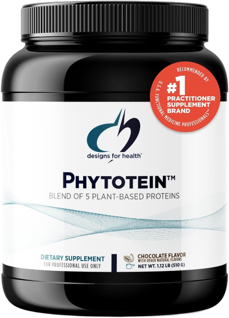 Designs for Health Phytotein Vegan Protein Powder - 20g Organski riž, Sacha Inchi, Bučno seme, Sončnično seme in Pea Protein Powder Mešanica - Kremna tekstura, Čokoladni rastlinski proteini (510g)