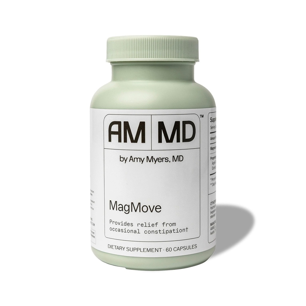 Amy Myers MD MagMove - Podpira zdrave Bowel gibanja - Magnezij dopolnilo za gut gibljivost - z ACV, Artichoke & Ginger - 60 kapsule (30 strežnice)
