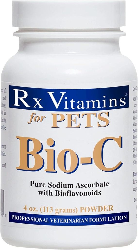 Rx Vitamini Bio-C - Vitamin C za pse in mačke - z Lemon Bioflavonoidi za lajšanje alergije - Imunska podpora dodatek - Spodbuja zdravo plašč in kožo - Skupni dodatek - 4 oz