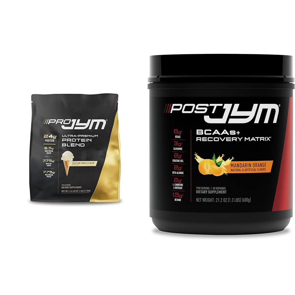 PRO JYM 45 Servings - Tahitian Vanilla Bean & - Post-workout z BCAA, Glutamin, Creatine HCL