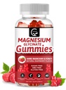 Magnezij Glycinate Gumies 400mg, Mg Kalijev dodatek s keliranim magnezijevega malata kompleksa, vitamina D, B6 in CoQ10, Podpora za spomin, miren, Mood & Sleep - 60 Count (Pack of 1)
