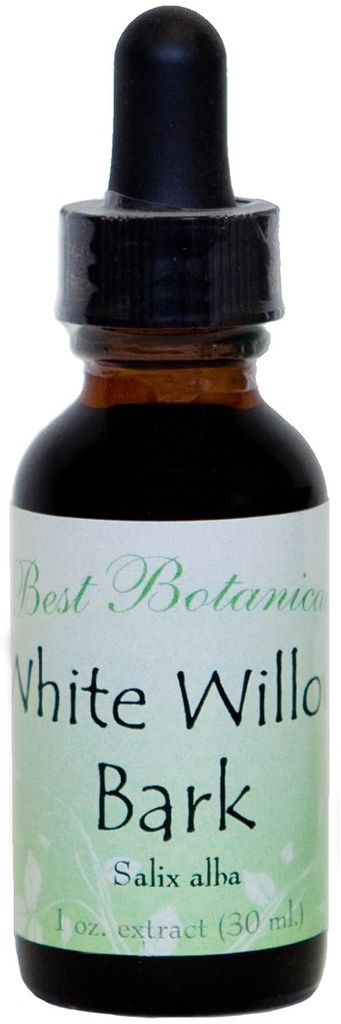 Najboljši Botaniki Bela vrba Bark Extract 1 oz.