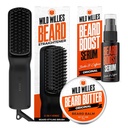 Komplet Wild Willies Beard Care: Heated Beard Ravnalnik za moške, Brada Maslo, & Brada rast Serum - Ultimate Grooming Tool Set, Brada Balm, Hydrating Serum, Hot Comb Beard Brush za vsakodnevno uporabo