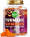 Maju Superfoods Kurkumin Gummies 60ct, Zingy ingver okus, izvleček črnega popra za izboljšano absorpcijo in moč, Kurkumi za odrasle in otroke