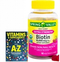Spring Valley Biotin 10.000mcg Vegetarian Gummy dodatek, 90ct + boljši vodnik vitamini dopolnila