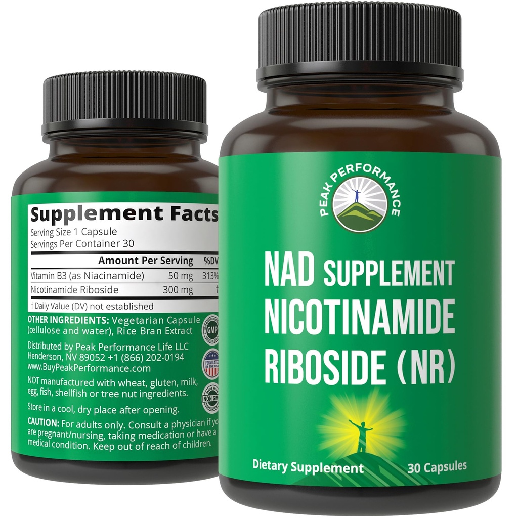 Nikotinamid ribozid NR Supplement. NMN Alternative NAD dodatek + Niacinamid za NAD+ ravni, kot smo starost. Tretja stranka Tested, Non-GMO, Gluten Free, Vegan NR Vitamin dopolnila za ženske in moške