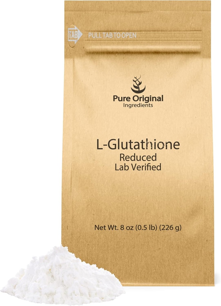 PURE ORIGINAL SESTAVINE L-Glutatione prašek (8 oz) Zmanjšana, vedno čista, Lab preverjen dodatek