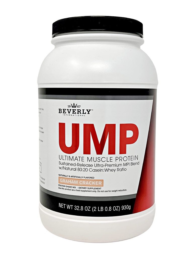 Beverly International UMP Protein Powder, Graham Cracker. Edinstveno Whey-Casein Ratio gradi Lean Muscle podporo. Enostavno za Digest. No Bloat. (32,8 oz) 2lb .8 oz