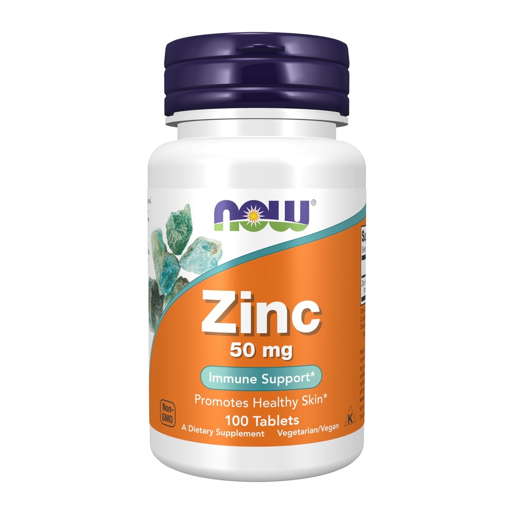 NOW Foods Supplements, cink (Zinc Gluconat) 50 mg, podpira encimske funkcije*, Imunska podpora*, 100 tablet