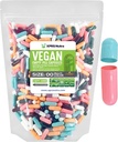 XPRS Nutra Velikost 00 Prazne kapsule - 1000 Štetje Prazne Veganske kapsule - Vegetarijanske prazne tablete - DIY Zelenjavne kapsule Polnjenje - Veggie tablete Kapelice (večbarvne)
