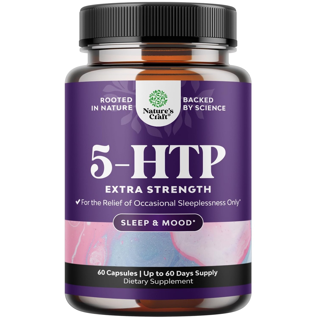 5 HTP dodatek 5-Hydroxytriptofan - 5HTP 100mg na serviranje Nežen zeliščni spanec in izboljšanje razpoloženja - 5-HTP 100 mg na serviranje Mood dodatek in podporo za spanje kapsule iz Griffonia Simplicifolia