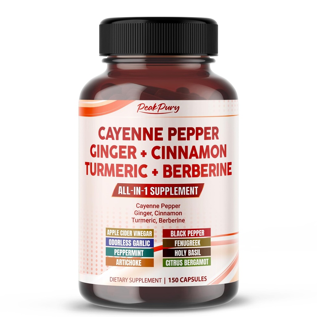 Cayenne Pepper Ingver Berberine - Podpora Gut Heath - Made in ZDA
