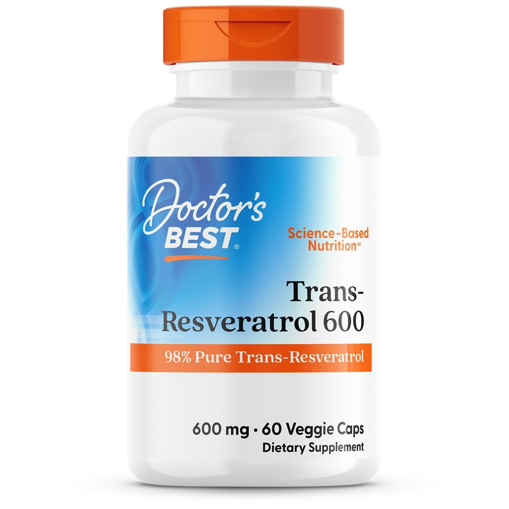 Zdravnik je najboljši Trans- Resveratrol 600, 98% Pure Trans-Resveratro, Non-GMO, Gluten Free, Soy Free, Vegan 60 Veggie Caps
