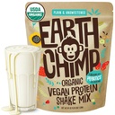 EarthChimp Organic Vegan Protein Powder - brez GSO, brez mleka, brez sirotke, na rastlinski osnovi Protein Powder za ženske in moške, Gluten Free - 52 Servings, 64 Oz (Plain & Nesladkan)