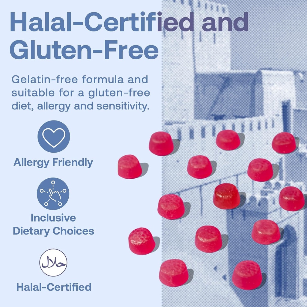 786 Biotin Boost Vitamini - Halal Gummy Vitamini za lase, kožo in nohte - Vegan, Gluten-free, 10.000mcg na služijo [Najvišja moč]