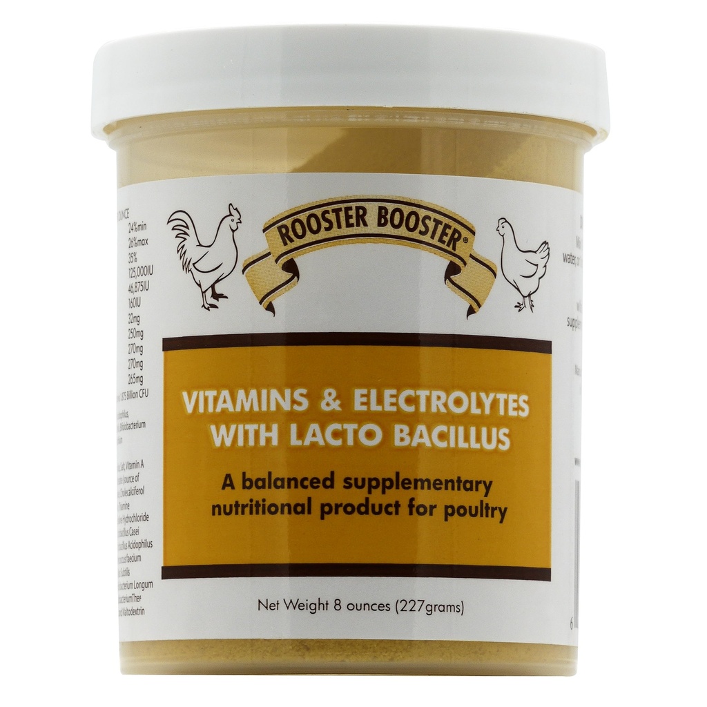 Rooster Booster Vitamini in elektroliti z Lactobacillus, Natural, 8 oz.