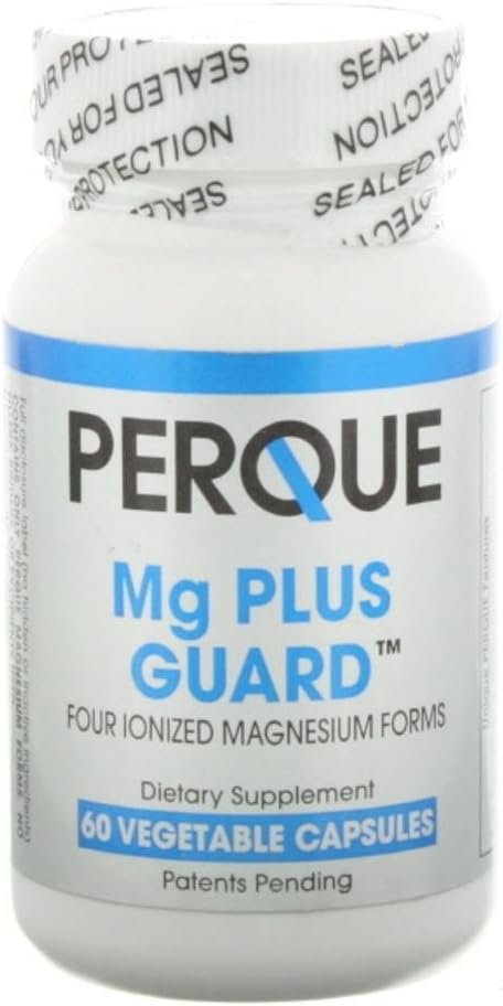 PERQUE Mg Plus Guard Magnezij - Visoka absorpcija Magnezij dodatek z glicinat, Askorbat in Citrat - Podpira srce in metabolično funkcijo - ne-GMO, Gluten-free -60 Zelenjavne kapsule