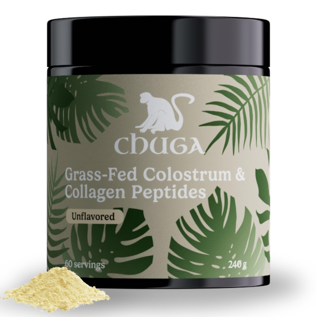 Chuga Grass Fed Colostrum & Collagen Peptides 60 Servings 