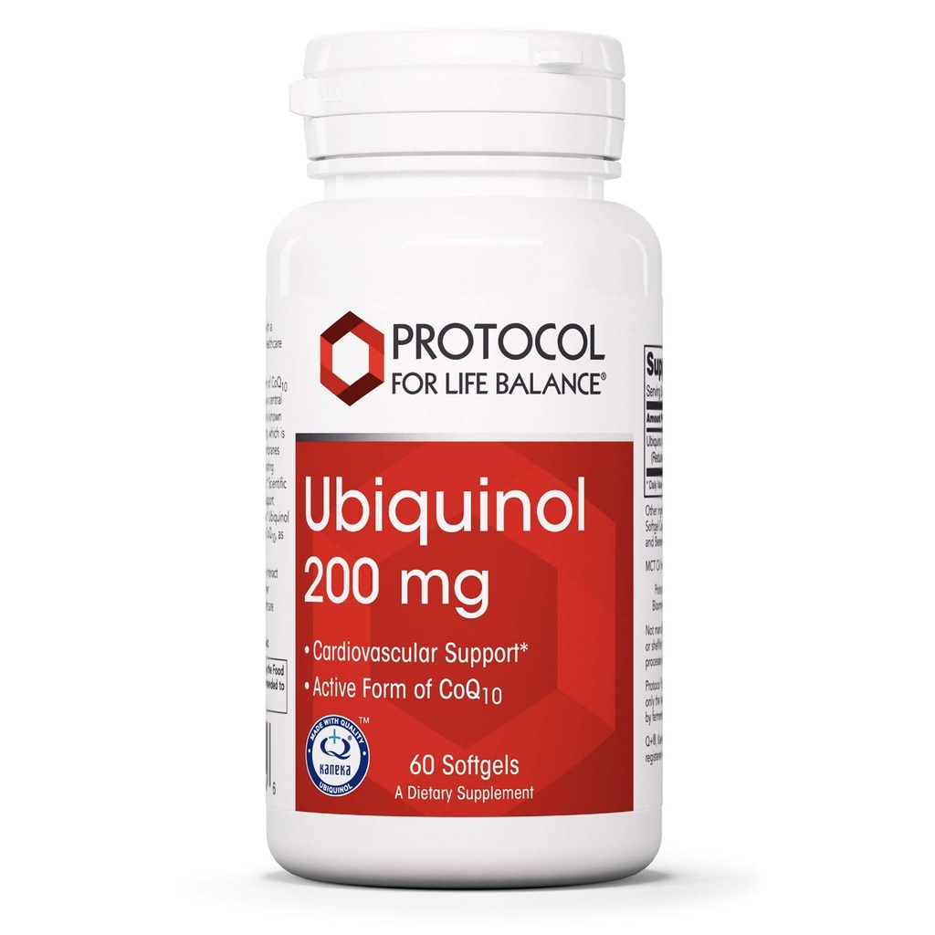 PROTOKOL ZA ŽIVLJENJSKO BILANCE Ubikvinol 200mg - Biorazpoložljiv CoQ10 Softgels - Heart Health Support - Oksidativni stres Quencher - Soy Free & Dairy Free - 60 softgels