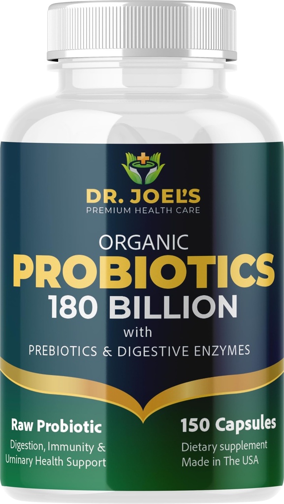 Organski probiotiki 180 milijard CFU - 40 sevov Veganski probiotiki + prebiotiki + pregestivni encimi - Gut & Imune Health - 100% Pure, maksimalne jakosti in povoj Stable - Izdelano v ZDA