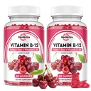 Vitamin B12 Gumies - 5000 mcg Metilkobalamin z železom, vitamin C, D3 & Folat, energijska podpora in presnova, Imunski, B-12 kompleksni žvečljivi dodatek za moške in ženske, 120 Count, 2 paket