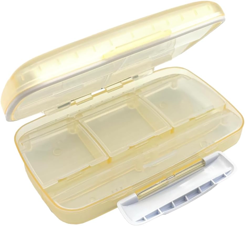EZY DOSE vlažne tablete primer, Medicine Planner, Vitamin Organizator Box, Potovanja prijateljski, Latch-Closure za varno vsebino, 8 Posamezni deli več velikosti s tesnilo, velika, krema