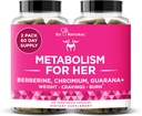 Presnova za njeno - apetit in metabolizem Podpora za ženske - Curb Cravings, zmanjšanje vnosa kalorij in spodbujanje občutek polnosti - Berberine, Kromov pikolinat in Guarana - 120 Veg kapsule