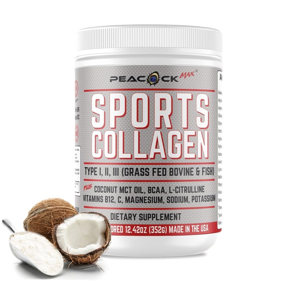 Športni kolagenski elektroliti v prahu, 12.42 oz - Grass Fed Goved & Wild Fish Hidraliziran tip I, II, III Multi colagen peptidi za elektrolitske pijače, nearomatiziran protein v prahu z BCAA, magnezij