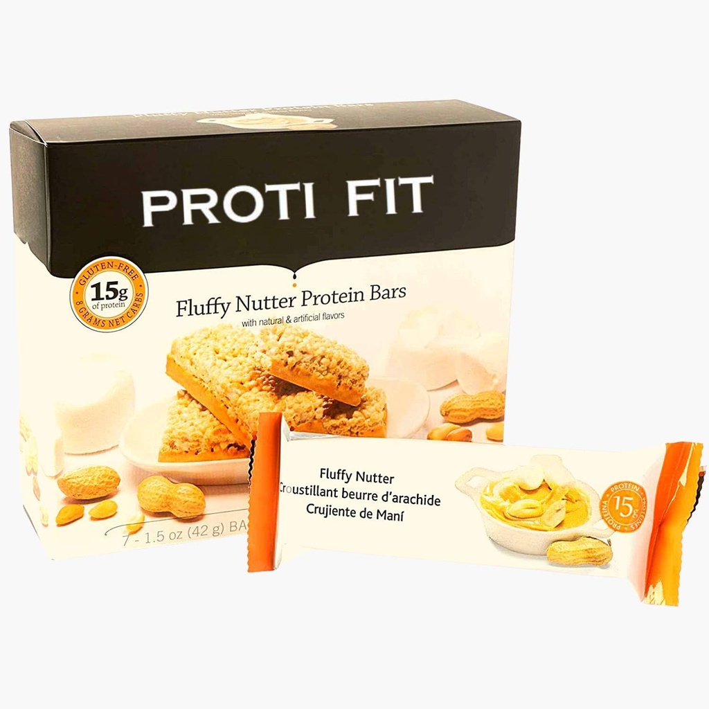 Proti Fit - Fluffy Nutter nizko ogljikove beljakovine čokoladice, prigrizki za hujšanje in zdrave obroke (Fluffy Nutter, 1 paket)