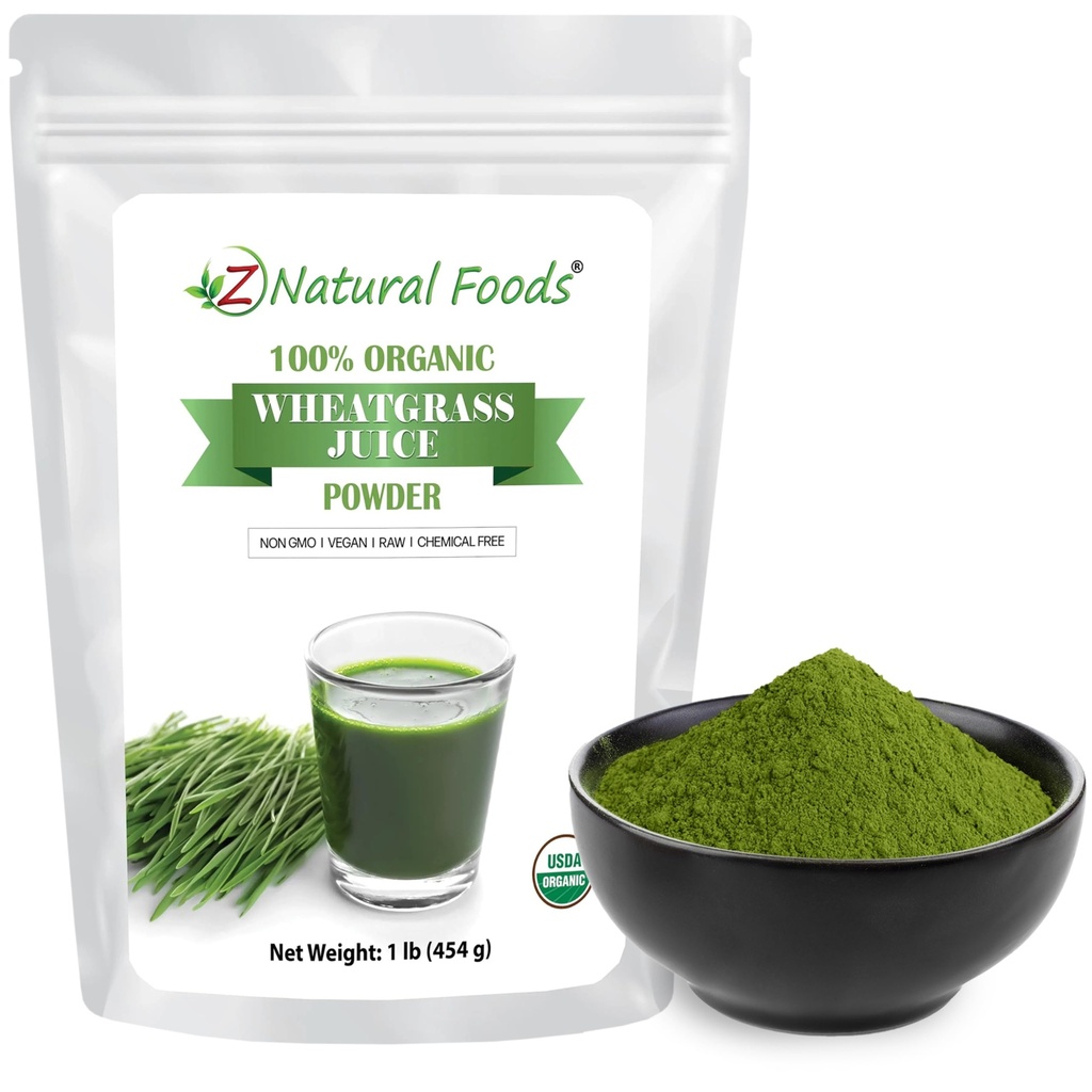 Z Natural Foods Ekološki sok iz pšenice v prahu - Superfood for Health Aging & Digestion - Non-GMO, Vegan, Kosher - Kot nalašč za soke, jogurte in napitke - Wheatgrass sok v prahu Bliss, 1 lb
