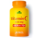 ALFA VITAMINI Vitamin C z Rose HIPS s 1000 mg vitamina C na strežbo - Antioksidant in imunodinamska podpora + Podpira zdrave kože in sklepov - Ne GSO, Vegan, Gluten Free, Dairy Free - 100 Tablete