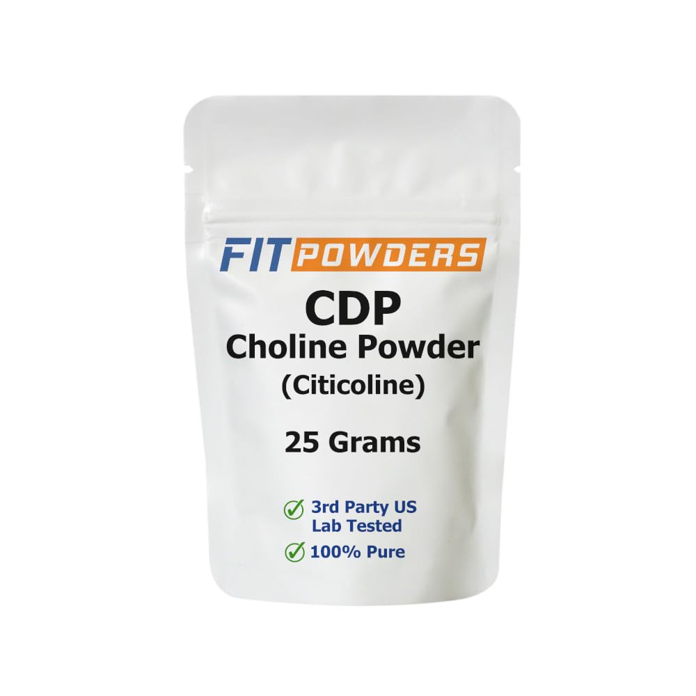 Citicoline prašek, CDP holin prašek Pure z Scoop, Non-GMO, Kognitivni dodatek za spomin in učenje (25 gramov)
