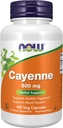 NOW Foods Supplements, Cayenne (Capsicum annuum) 500 mg, Herbal Support, 100 Veg kapsule
