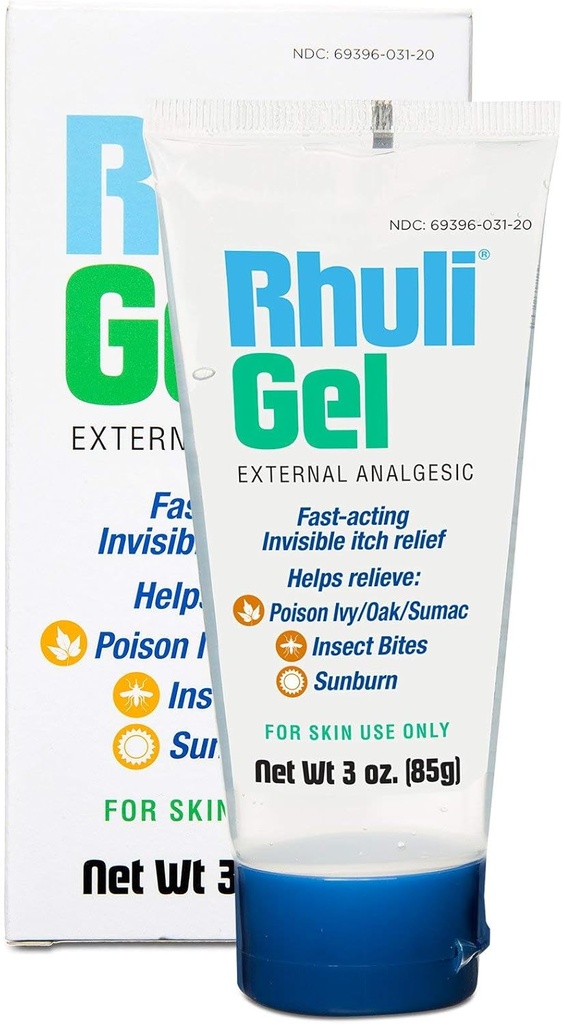 Anti-Itch Gel za sončne opekline, Mosquitos, Bug Bites, Strupene bršljan, Strupeni hrast Relief - Analgetično hlajenje zdravljenje topične uporabe kože - 3 Oz Tube