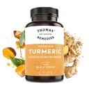 Thomas's all-natural Remedies Turmeric Curcumin in Ginger s črno papriko, Organic Curcumin Skupna podpora- 95% Curcumin - NO polnila, Vegan - 120ct
