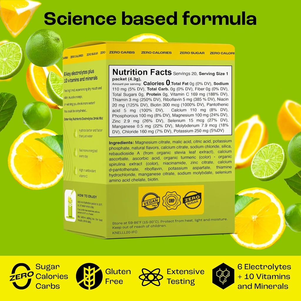 KLJUČNI HRANILCI Elektroliti Lemon Lime 20’s Pack paketi