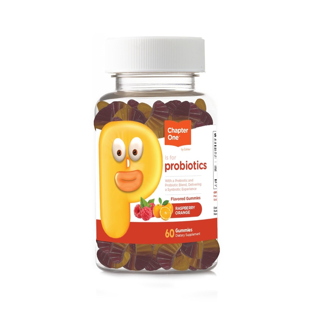 Zahler poglavje One Probiotic Gumies za otroke - Probiotiki Gumies s prebiotično mešanico - Raspberry Orange Flavor - Kosher vegetarijanski ne GSO probiotiki za otroke - Probiotik z vlakni (60 Count)